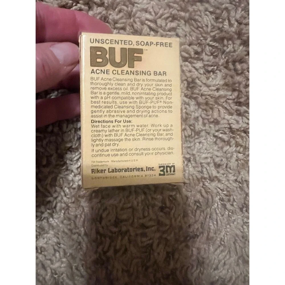 Lot Of 2 BRAND NEW Vintage BUF Acne Cleansing Bar Soap 3.5 oz Acne Cleansing NOS